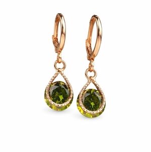 ✨ Emerald Green Earrings | Rose Gold Drop | Elegant Gold Teardrop [NEW] ✨